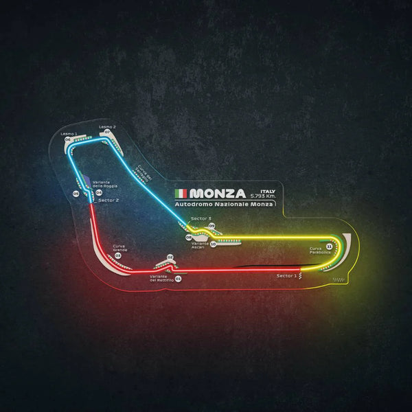 Monza F1 LED Neon Track Map – Autodromo Nazionale Wall Light (Italy GP)