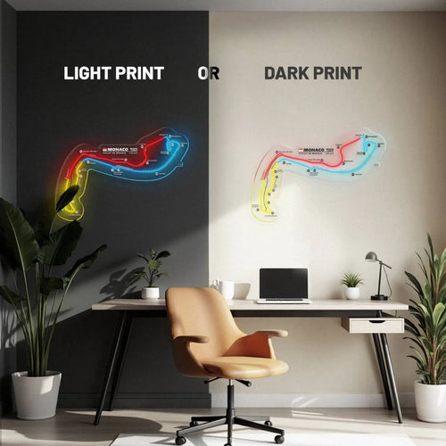 Monaco F1 LED Track Map – Neon Wall Light (7-Color Sectors)