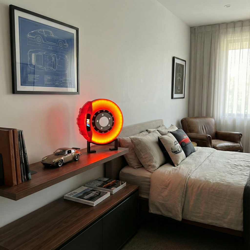 RotorBurn™ Desk Lamp — High-Performance Brake Disc Ambient Lamp