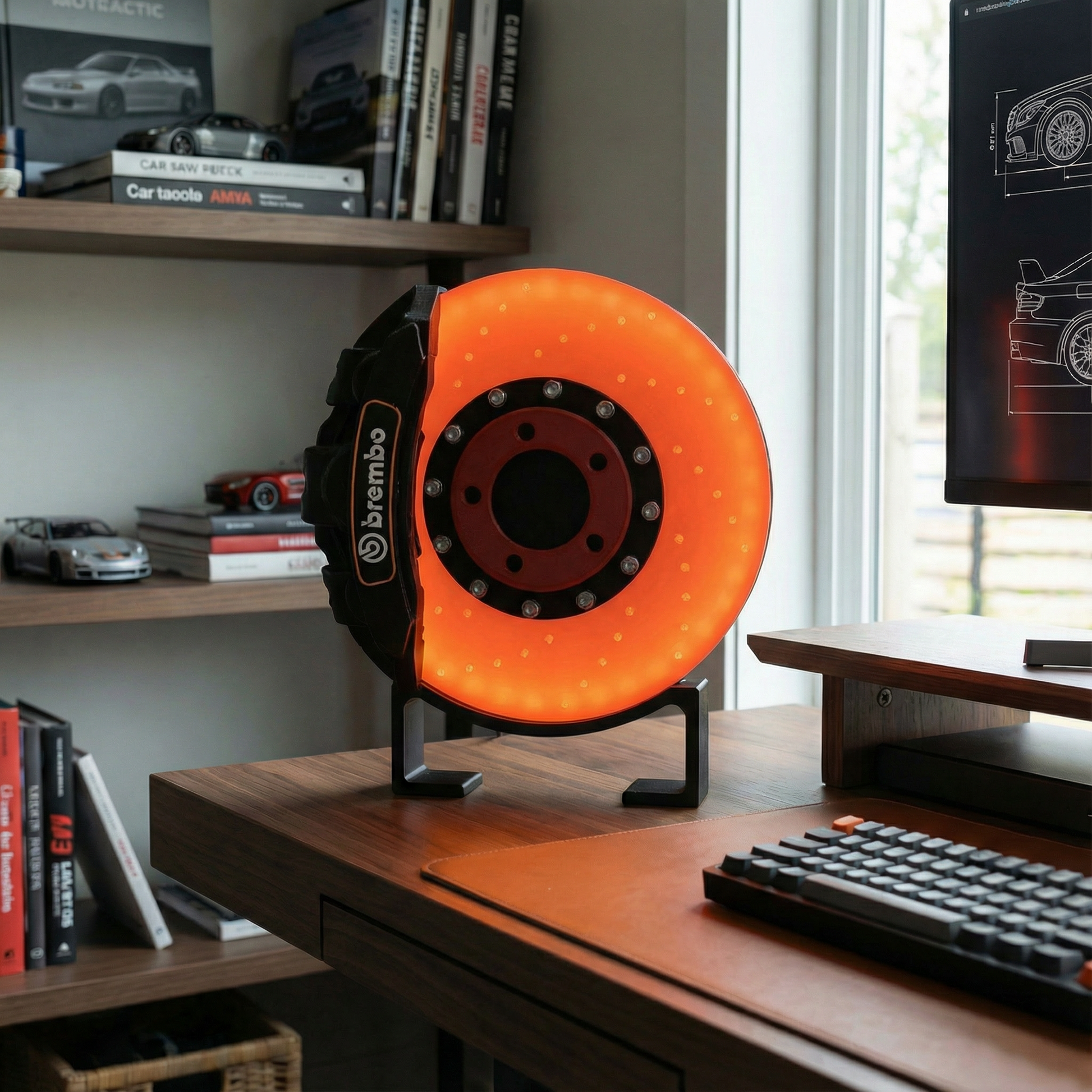 RotorBurn™ Desk Lamp — High-Performance Brake Disc Ambient Lamp