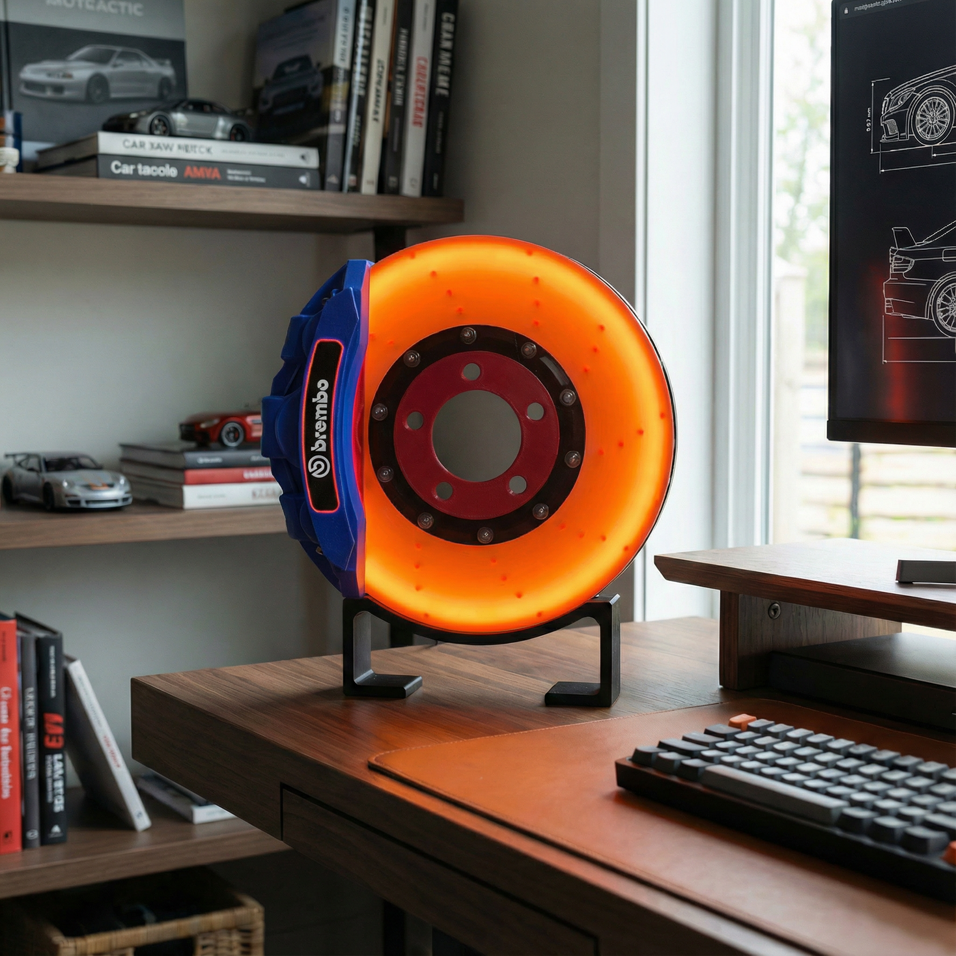 RotorBurn™ Desk Lamp — High-Performance Brake Disc Ambient Lamp