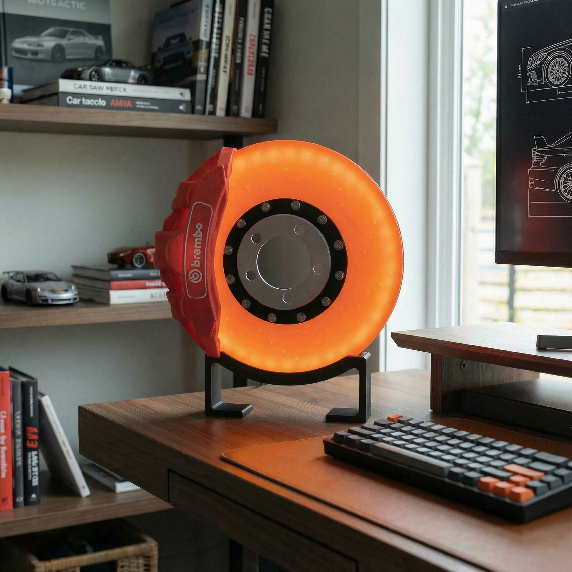 RotorBurn™ Desk Lamp — High-Performance Brake Disc Ambient Lamp
