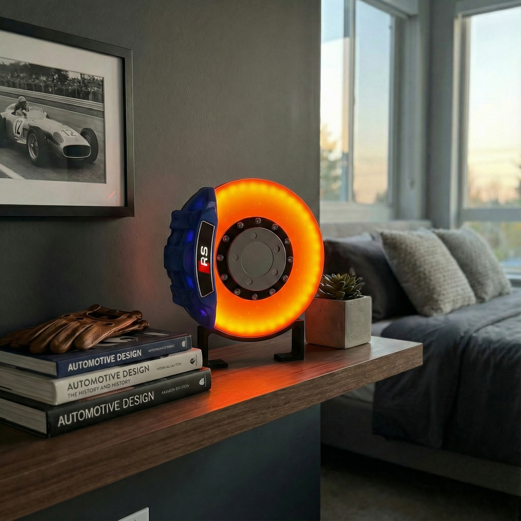 RotorBurn™ Desk Lamp — High-Performance Brake Disc Ambient Lamp