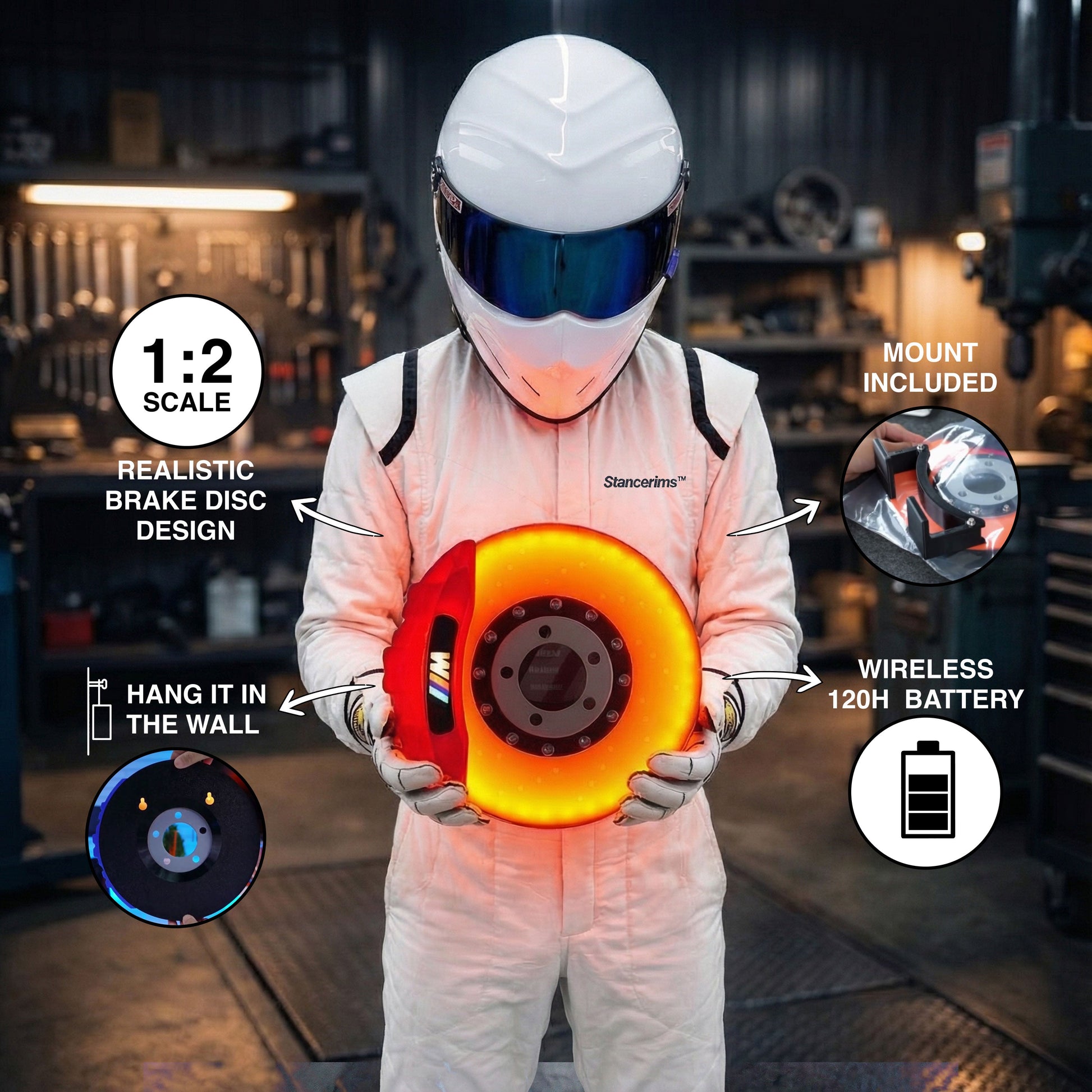 RotorBurn™ Desk Lamp — High-Performance Brake Disc Ambient Lamp